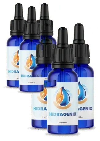 Six bottles of Hidragenix liquid drops made under real quality control